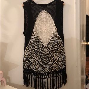 NWT Umgee Knit Vest - Black/White